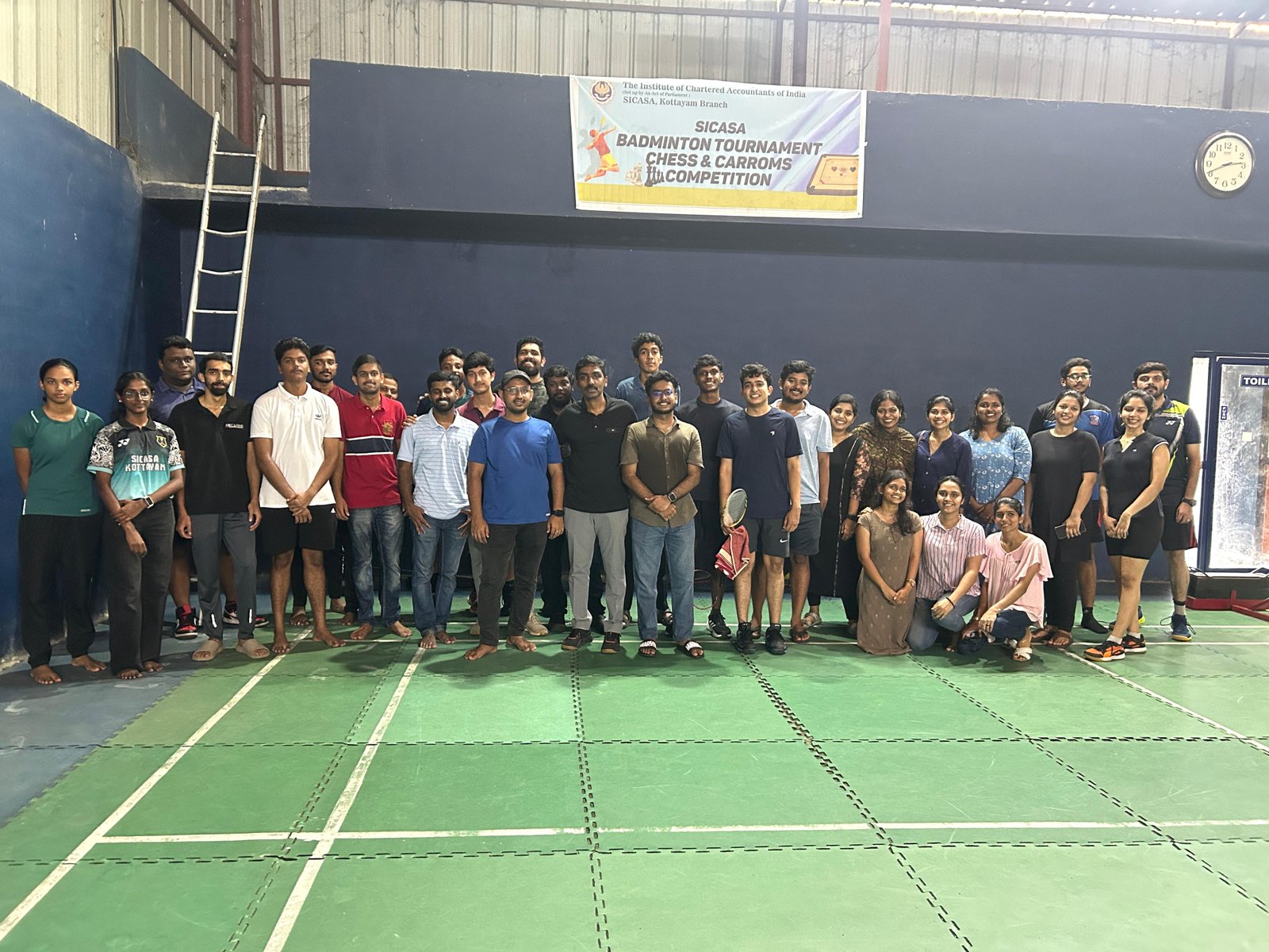 SICASA Kottayam conducted a Badminton Tournament in the esteemed presence of Chairman CA Manosh Mani, Vice Chairman Karun Johny, and Secretary Rose Mary Joswin.